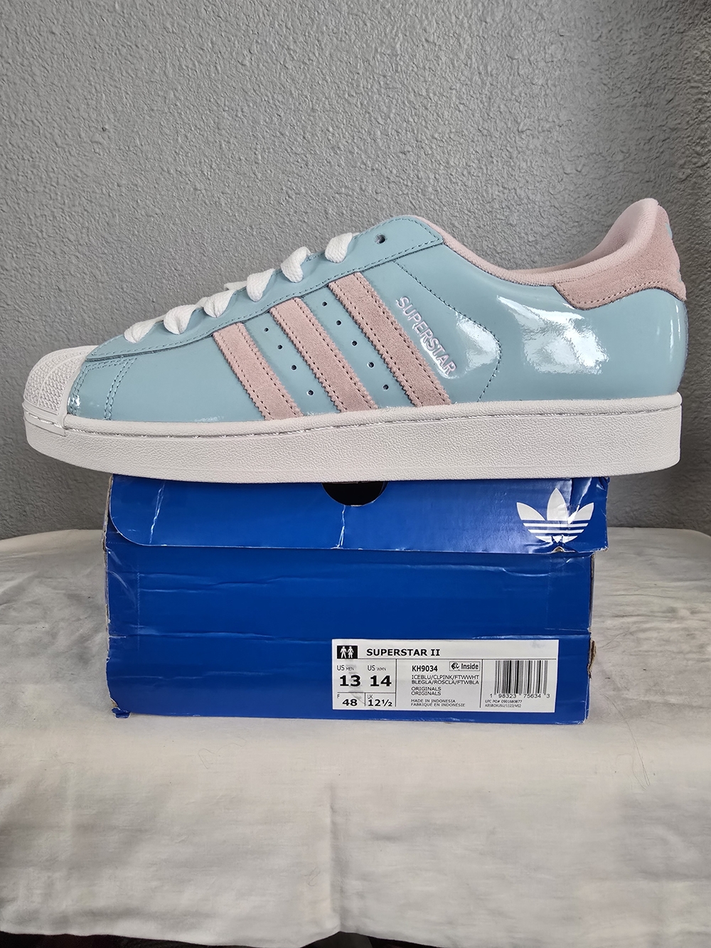 adidas Superstar II Light Blue and Pink Sneakers